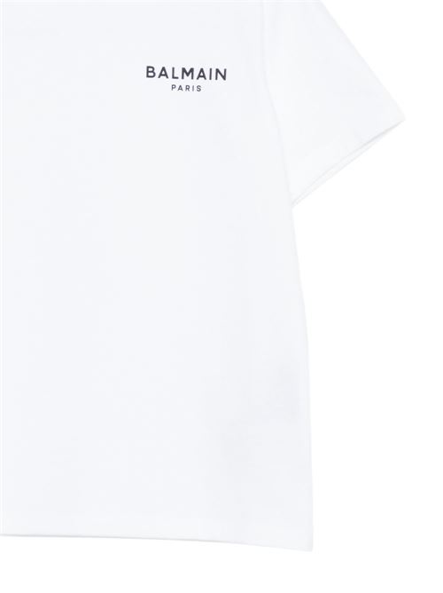 T-shirt unisex Balmain Kids bianca con logo piccolo BALMAIN Kids | BY8R31Z3672100NE